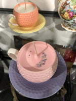 BOUGIE TASSE VINTAGE PASTEL HANDMADE